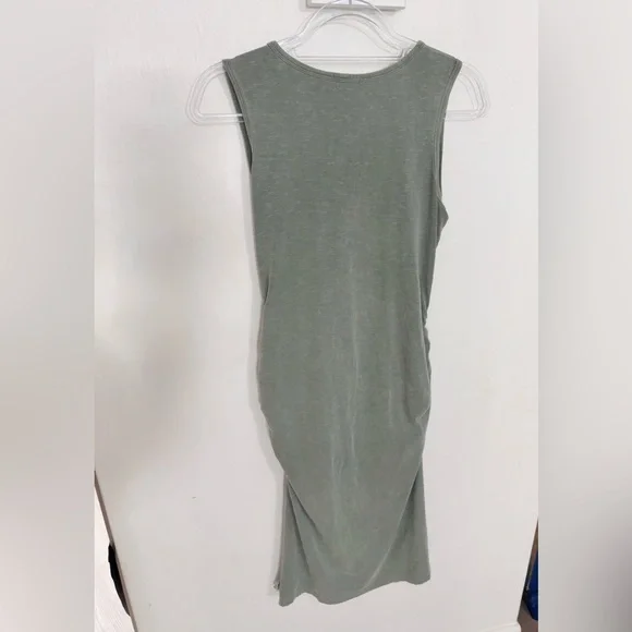 SUNDRY LIGHT SAGE TANK ROUCHED DRESS - Picture 5 of 5